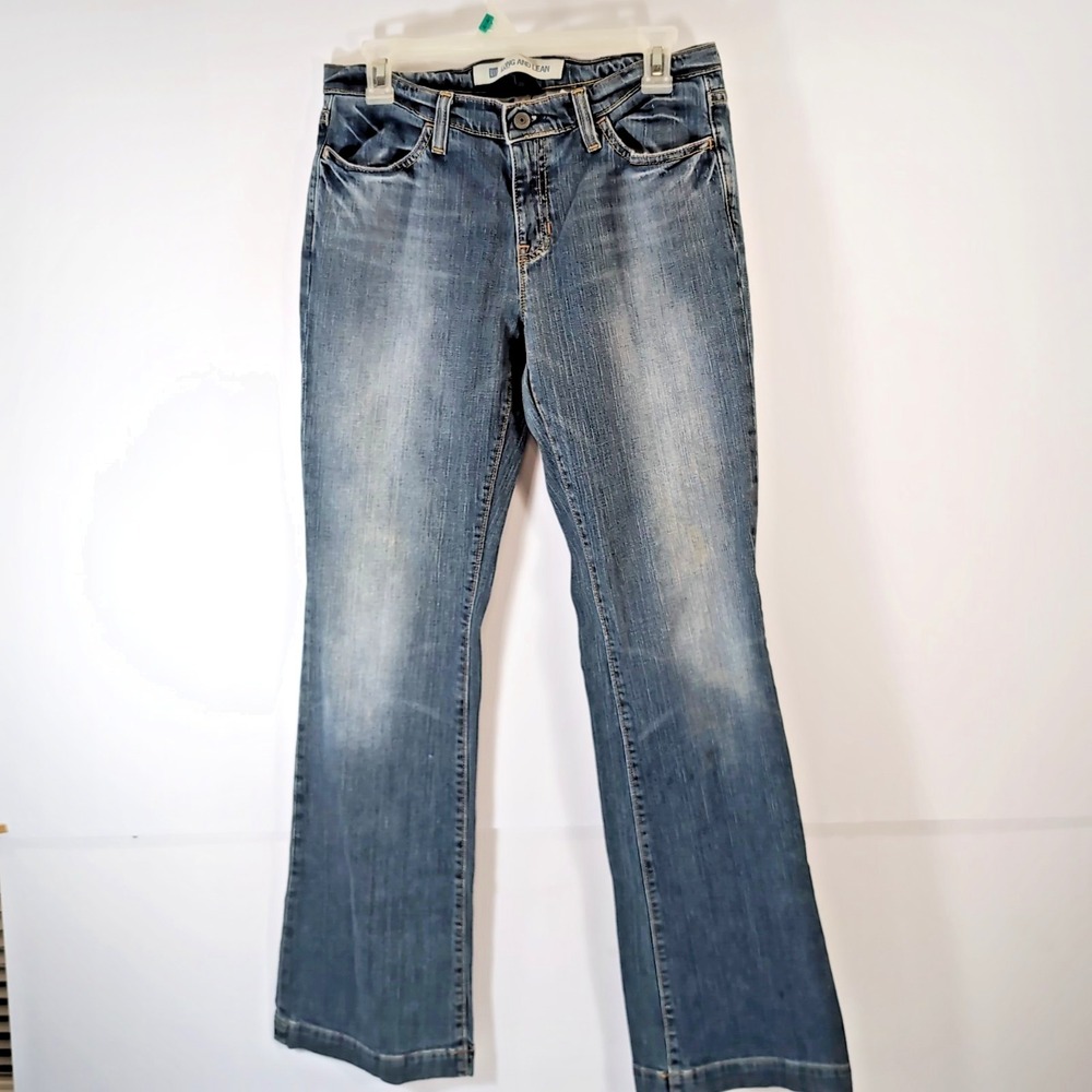 Women's GAP Blue Denim Cotton Stretch Long And Lean Boot Cut Ankle Jeans Size 6